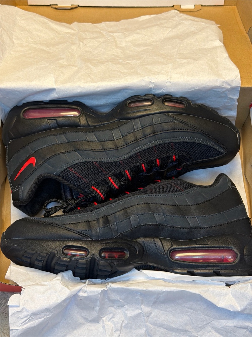 Nike Black Sneakers with Red Lace Accents - Picture 10 of 12